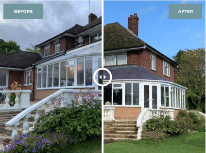 before after look of conservatory work